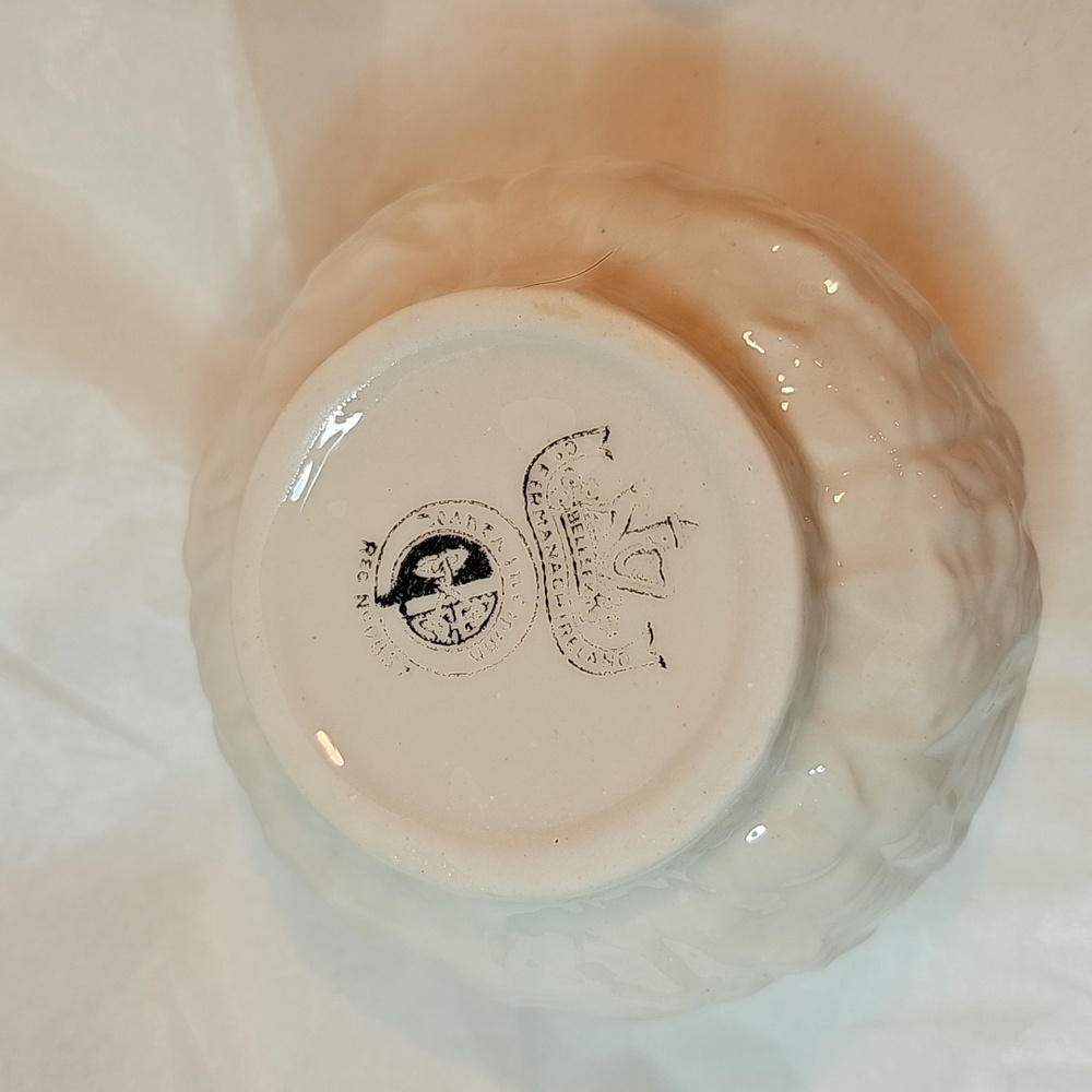 Vintage  Belleek LOTUS FLOWER Creamer & Sugar 3rd Black Mark 1926-1946 - Picture 4 of 5